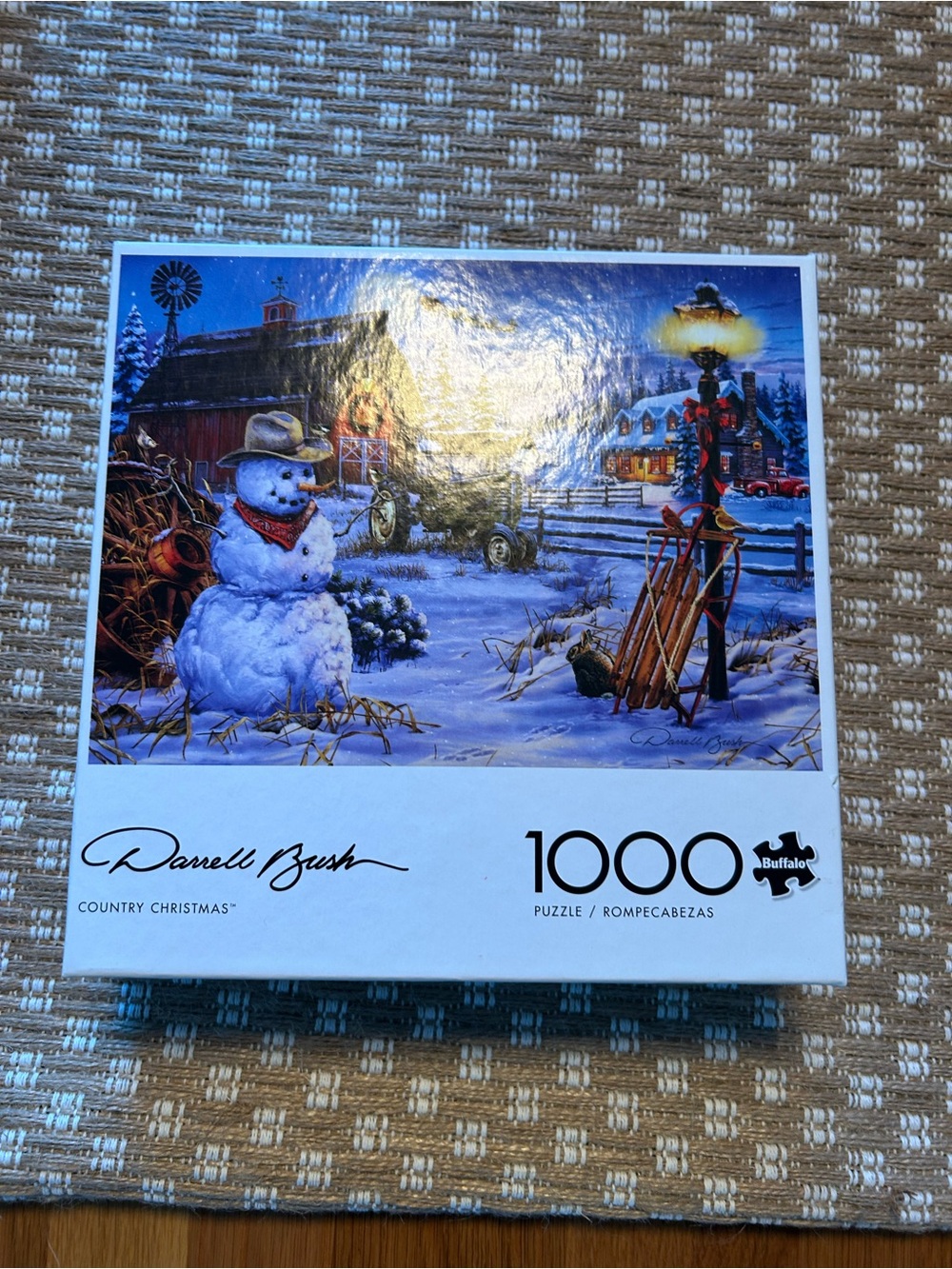 1000-Piece Country Christmas Puzzle – Blue/White